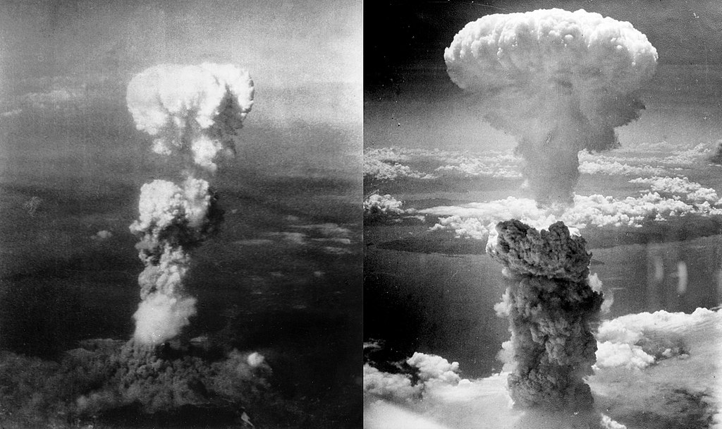 Nube atómica sobre Hiroshima y Nagasaki (6 y 9 de agosto 1945)