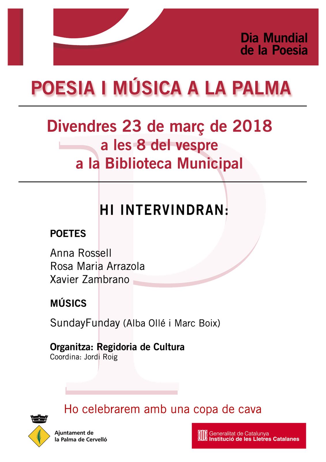 Cartell del recital poètic 23-03-2018
