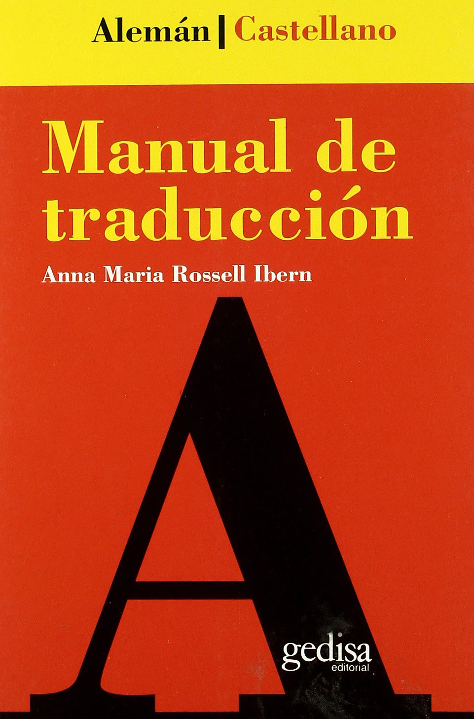 Portada del libro «Manual de traducción (alemán-castellano), de la escritora y filóloga alemana Anna Rossell