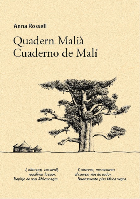 Portada del llibre de poemes d'Anna Rossell "Quadern malià / Cuaderno de Malí"