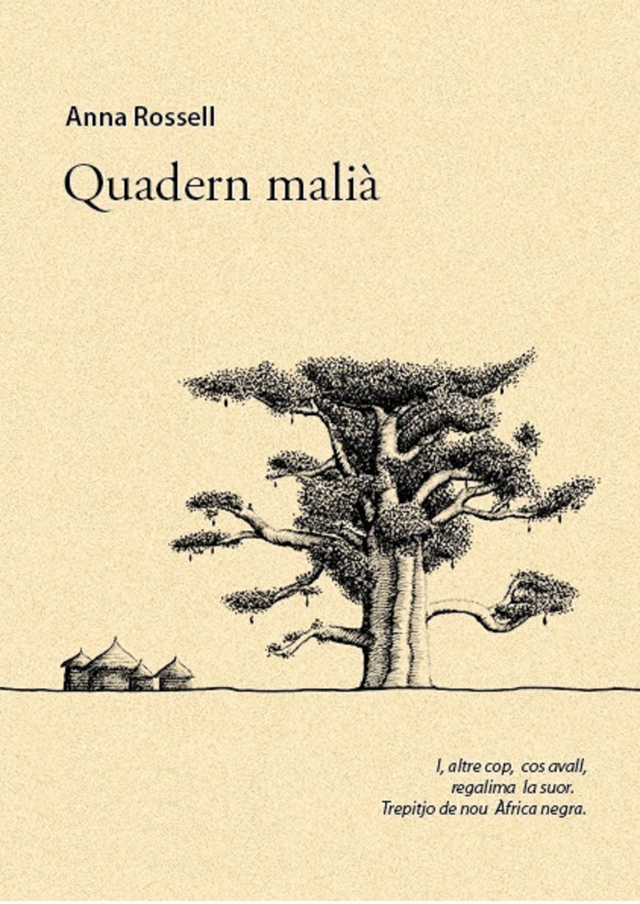 Portada del poemari d'Anna Rossell, "Quadern malià" (e-pub)